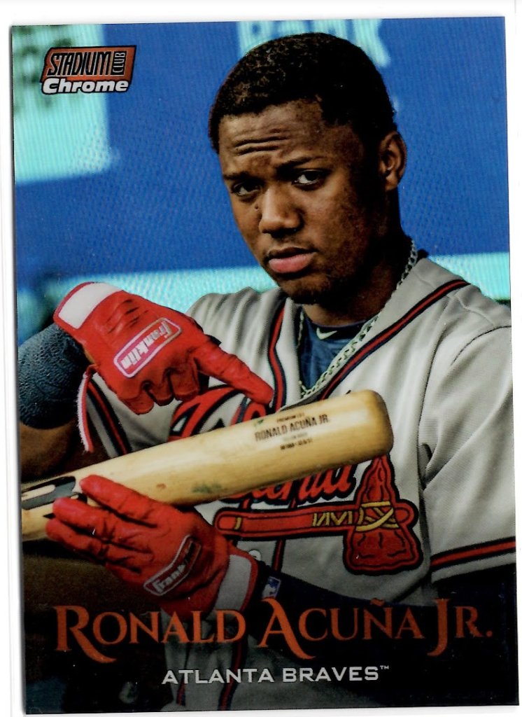 CalliesCards's tweet photo. Lot # 64
2019 Stadium Club Acuna Orange Refractor /99
$50
#CalliesFallSale https://t.co/QgspJVlRE2