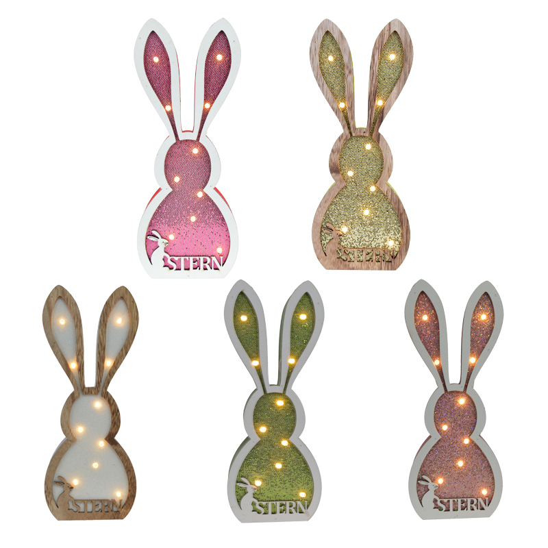 tcdecoration's tweet image. Wholesale wooden Easter led lights LED rabbit decoration led night lights with sequin ornament is proposed. Click to find out more features of it! #easterdecorations #eastertabledecor #hangingeasterdecorations