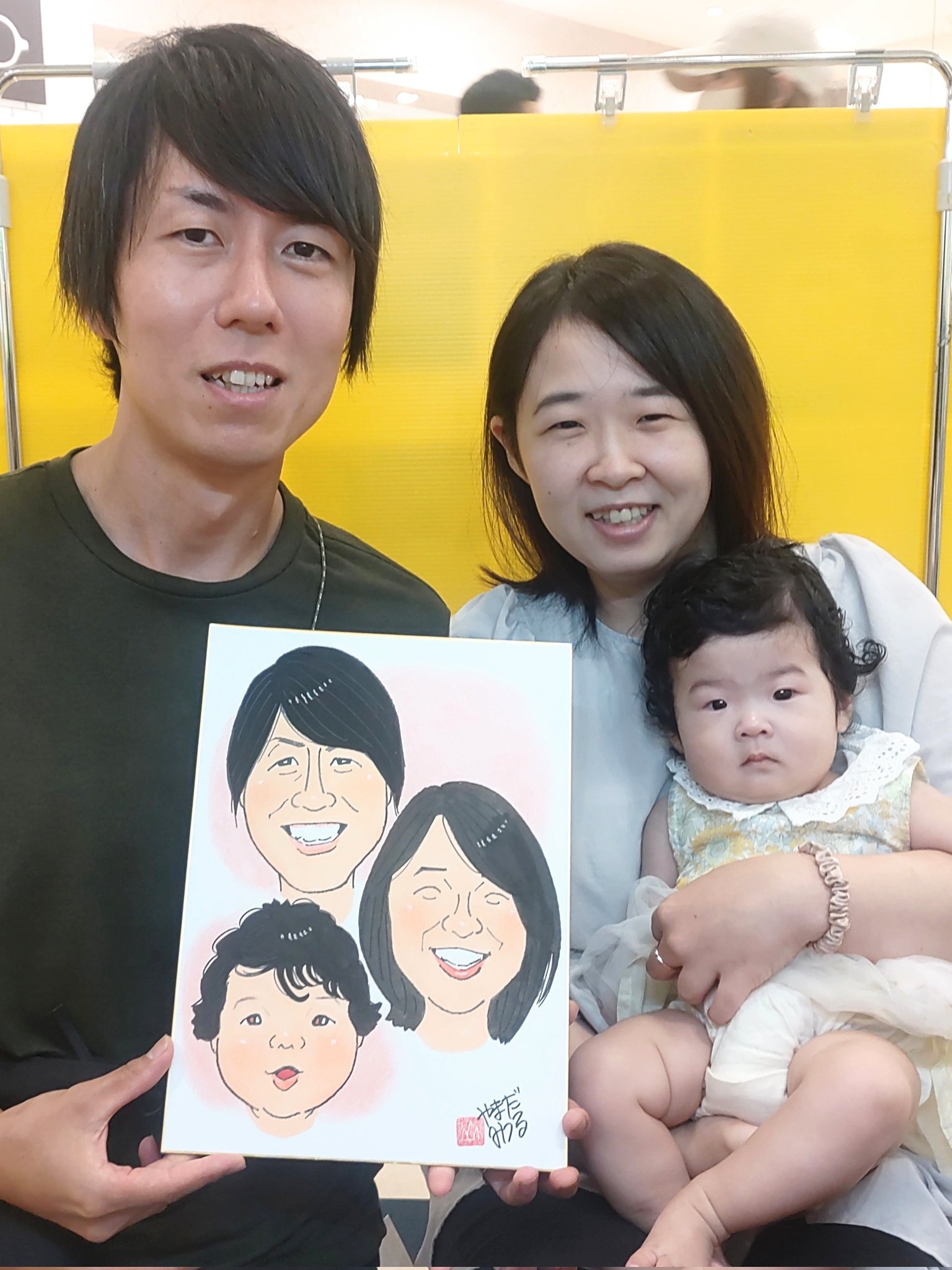 やまだみつる 幸せもらってます 似顔絵 にがおえ 席描き似顔絵 対面描き似顔絵 似顔絵オーダー Caricature Caricatura 似顔絵新潟 デッキー401 やまだみつる T Co Ntsqkpnsky Twitter