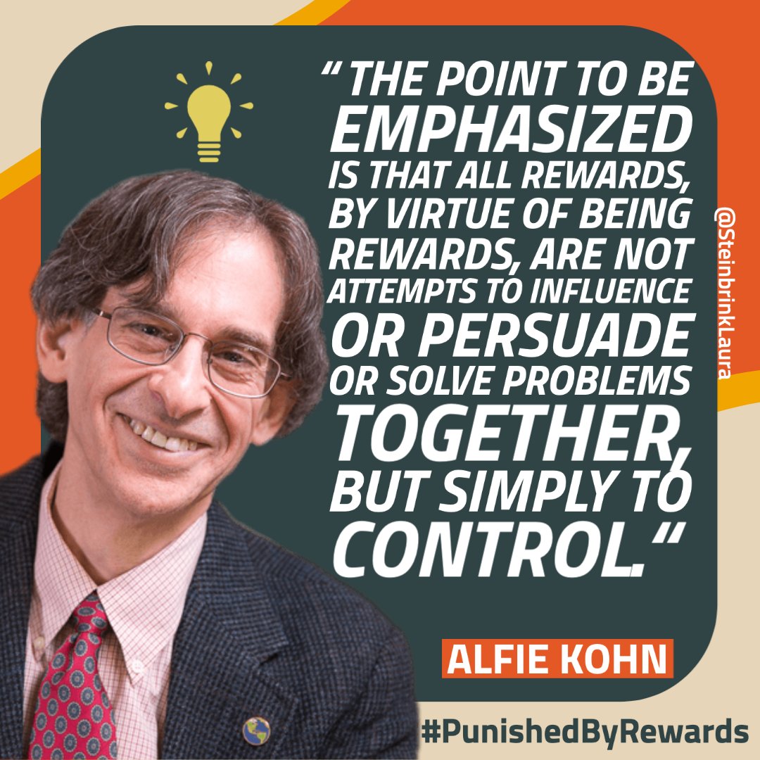 Lᴀᴜʀᴀ Sᴛᴇɪɴʙʀɪɴᴋ 🎸#RockNTheBoat (@steinbrinklaura) on Twitter photo "...All rewards, by virtue of being rewards, are not attempts to influence or persuade or solve problems together, but simply to control." Hard-hitting truths by <a href="/alfiekohn/">Alfie Kohn</a> in #PunishedByRewards Think #SEL & teaching #Prosocial skills instead of rewards. We can do this! #k12 #EDU "...All rewards, by virtue of being rewards, are not attempts to influence or persuade or solve problems together, but simply to control." Hard-hitting truths by <a href="/alfiekohn/">Alfie Kohn</a> in #PunishedByRewards Think #SEL & teaching #Prosocial skills instead of rewards. We can do this! #k12 #EDU