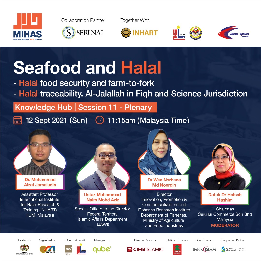 veriifyhalal's tweet image. Tune in today and select: Seafood and Halal
12 Sept 2021 (Sun) | 11:15am (MY time)
Visit today and register to participate at mihas.com.my
Download Verify Halal application to get the latest #MIHAS update
(iOS)
bit.ly/VerifyHalaliOS
(Android) 
bit.ly/VerifyHalalAnd…