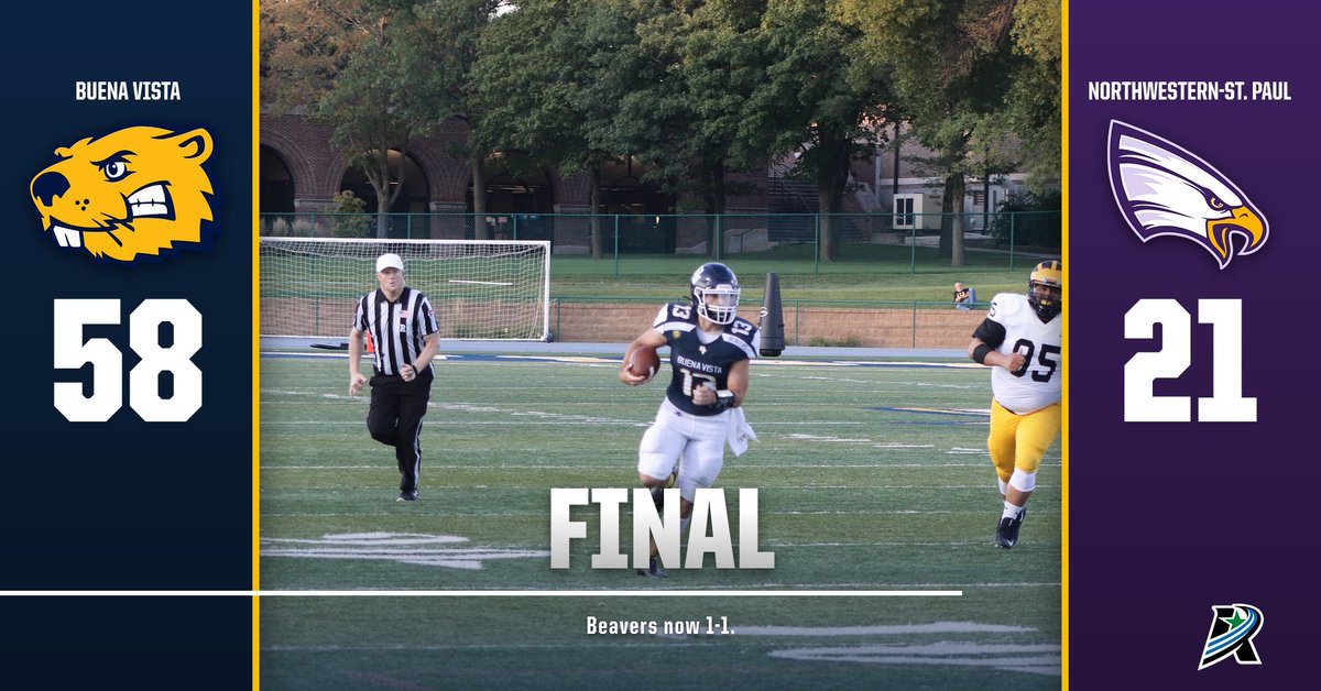 BVUAthletics's tweet photo. The @bvufootball team moves to 1-1 overall with win against the Eagles.  BVU defense pitches a shutout in the 2nd half to help break open a 23-21 halftime lead. Team heads to Loras (0-2) next week for A-R-C opener. #BeaversBuild #BeaverNation https://t.co/kRMitlsIRk