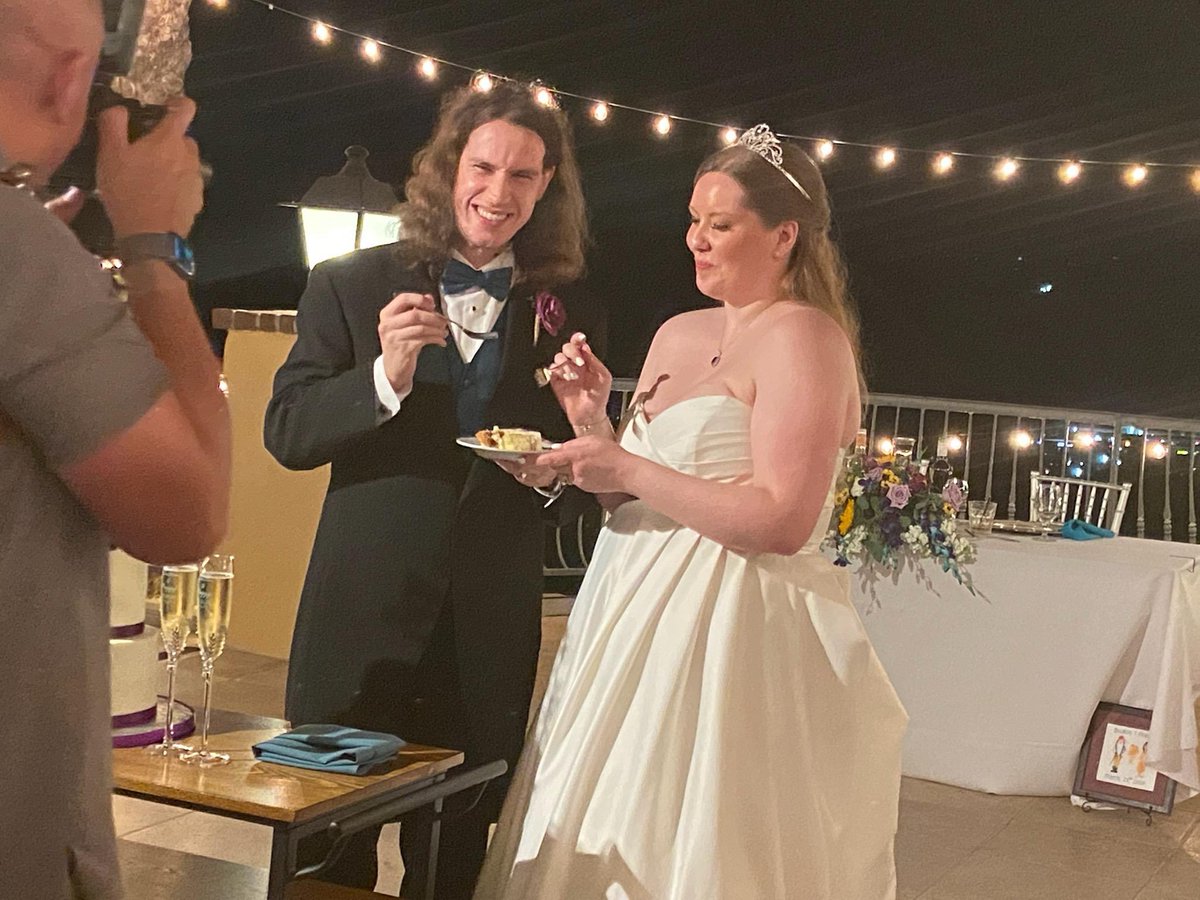 Deipfei's tweet photo. Yesterday, @DoesTheScience and I finally got to celebrate our wedding. It was such a wonderful experience! I’m so glad I got to spend the day with my groomspeople (one who got ready with the girls not pictured) whom I love. Also, that typo in pic 3 😳 https://t.co/ktYjA9k5M7