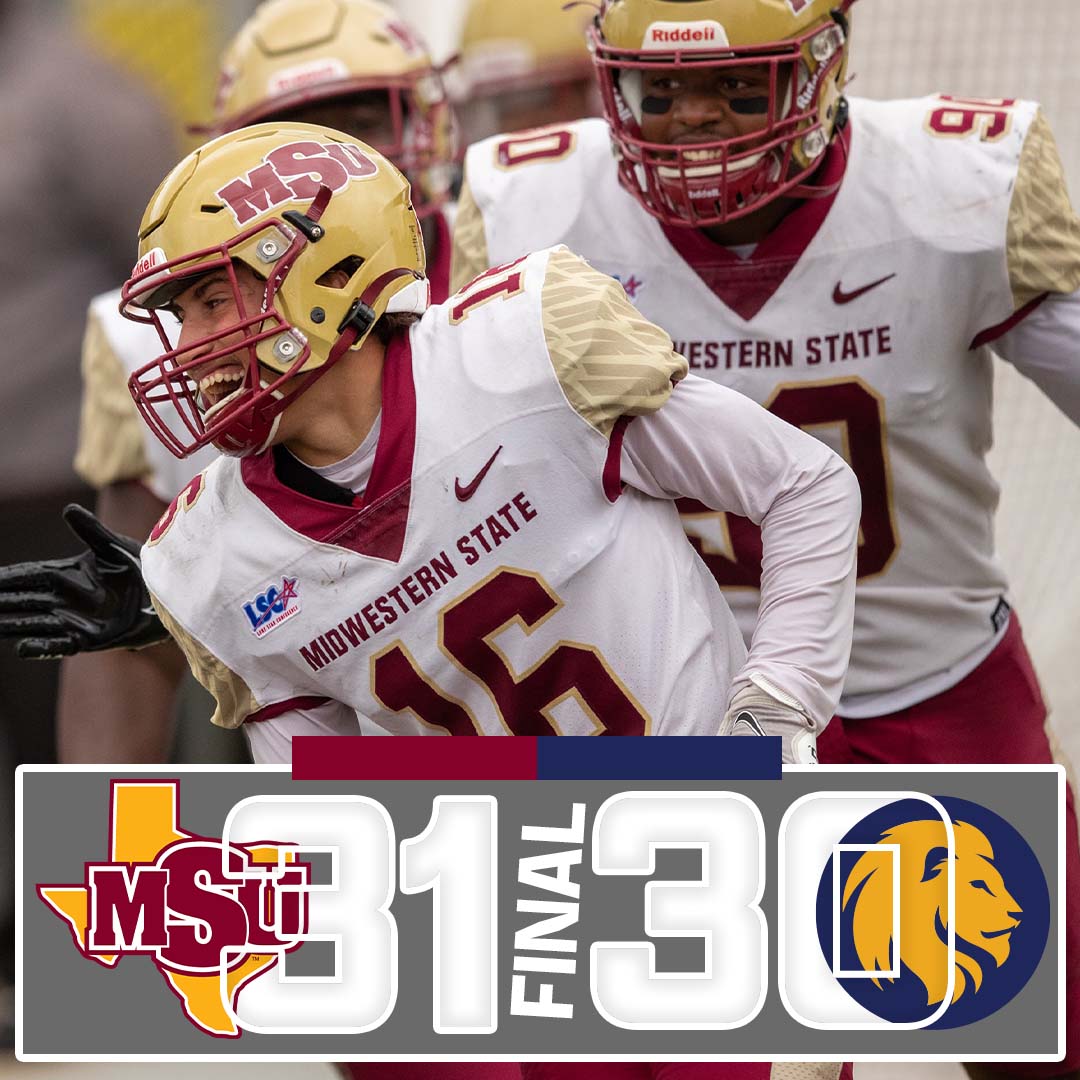 FOOTBALL | How sweet it is! @MSUTexasFB comes back from 23 down to take down No. 5 Texas A&M-Commerce, 31-30. #StangGang