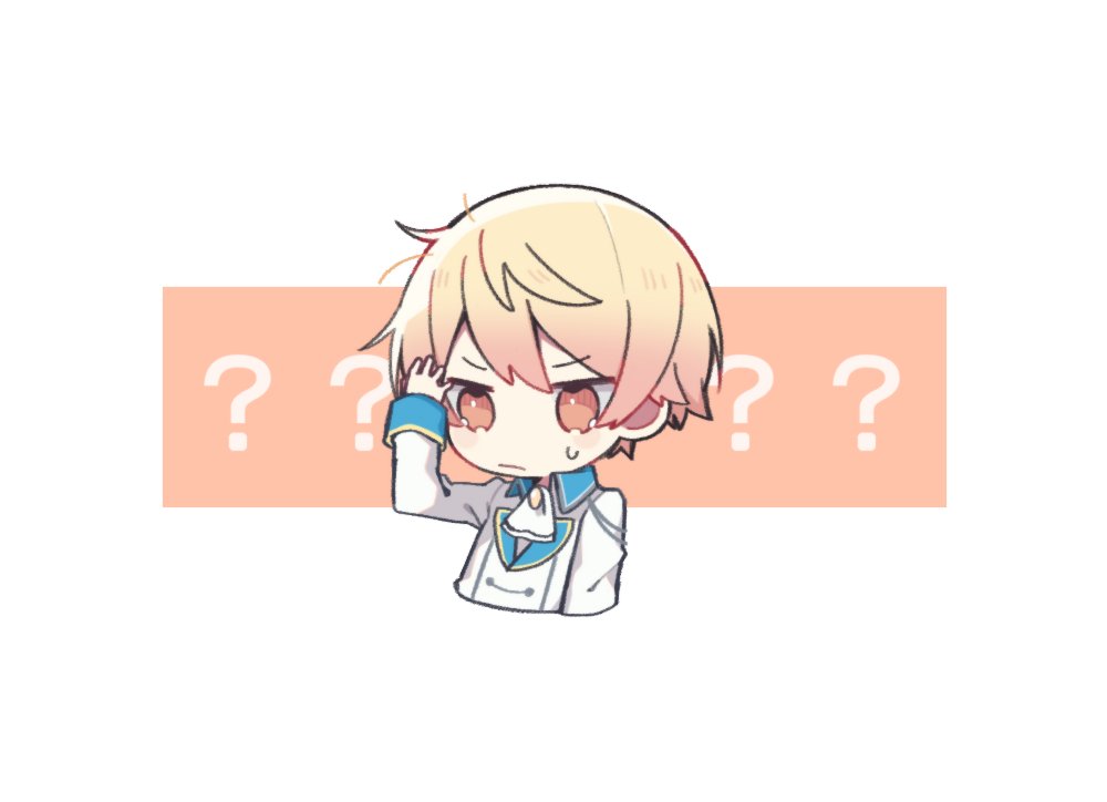 1boy male focus blonde hair solo ? chibi simple background  illustration images