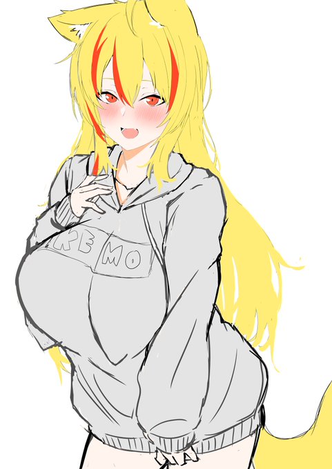 金髪赤メッシュケモ耳娘さん 