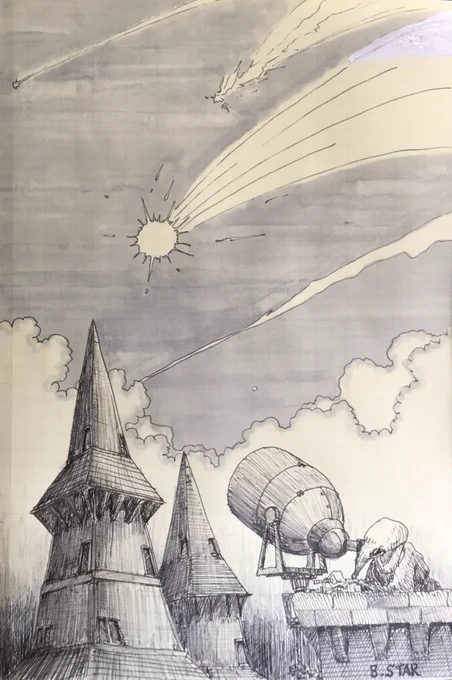 #宇宙の日 なのだそうです。
4枚目は流れ星です。 