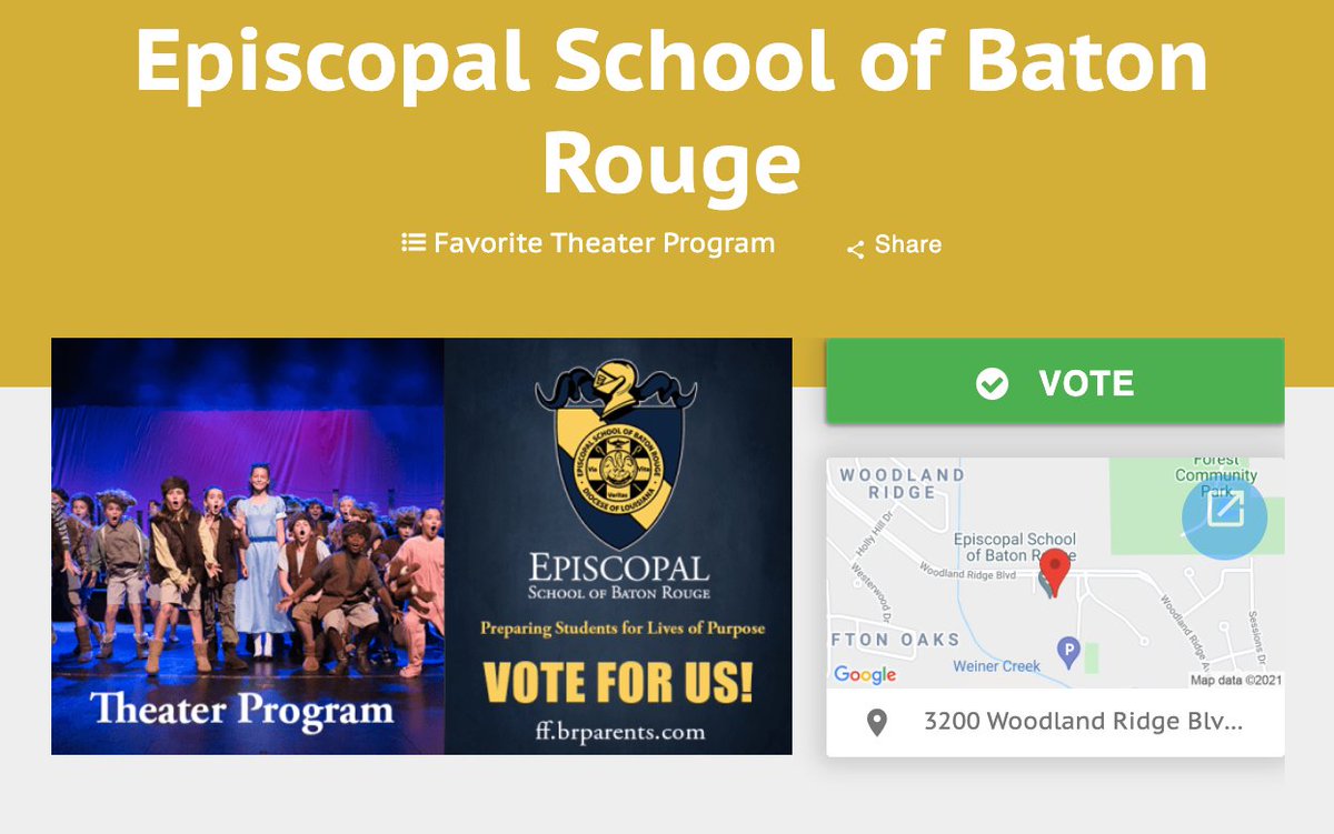 Vote for <a href="/EpiscopalBR/">Episcopal</a> as your favorite theater program in the <a href="/BRParents/">brparents</a> 2021 Family Favorites! brparents.com/family-favorit…