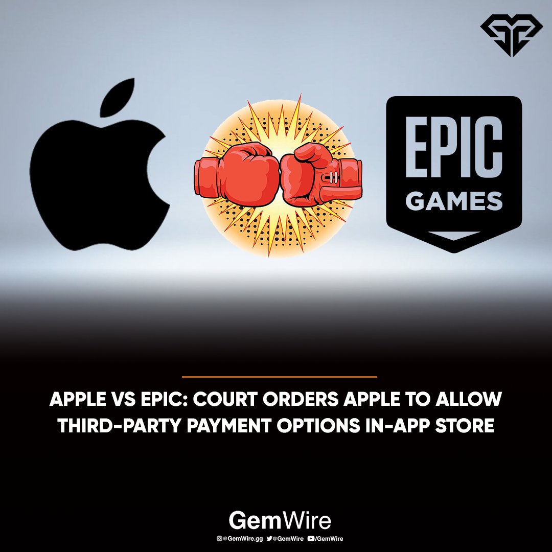 GemWire's tweet photo. Epic Games and Apple have been in a court struggle since August 2020, in which the former sued the latter for anti-competitive and monopolistic conduct.

#EPICGAMES #APPLE https://t.co/pB752Yc09e