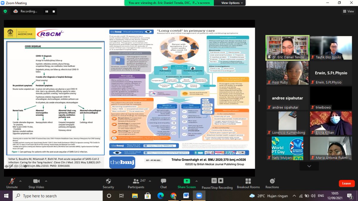 Pagi2 ngantuk2 di hari minggu... bela2in nyimak webinarnya <a href="/fisio_1968/">IFI</a> nihh.. bahasan menarik #LongCovidFisioterapi