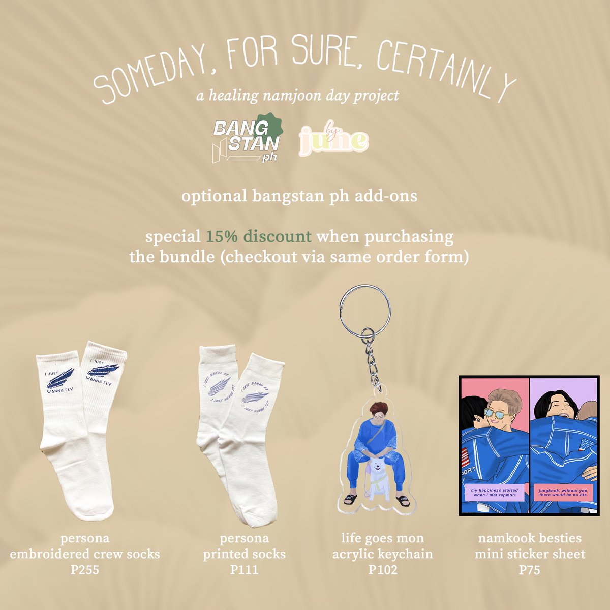 bangstanph_'s tweet photo. Someday, For Sure, Certainly – a collab between Bangstan PH and @byjune_ph for Namjoon Day is finally out now! Get this kit for only ₱499 🤎

Order Form: https://t.co/EtMzpiORbi

#OuRMoonchild
#NJHBD_BICYCLE #OurBeginningAndEndRM #OurHealingPebbleRM
#WeGotJoonieVerse https://t.co/RTbdzUaCmK