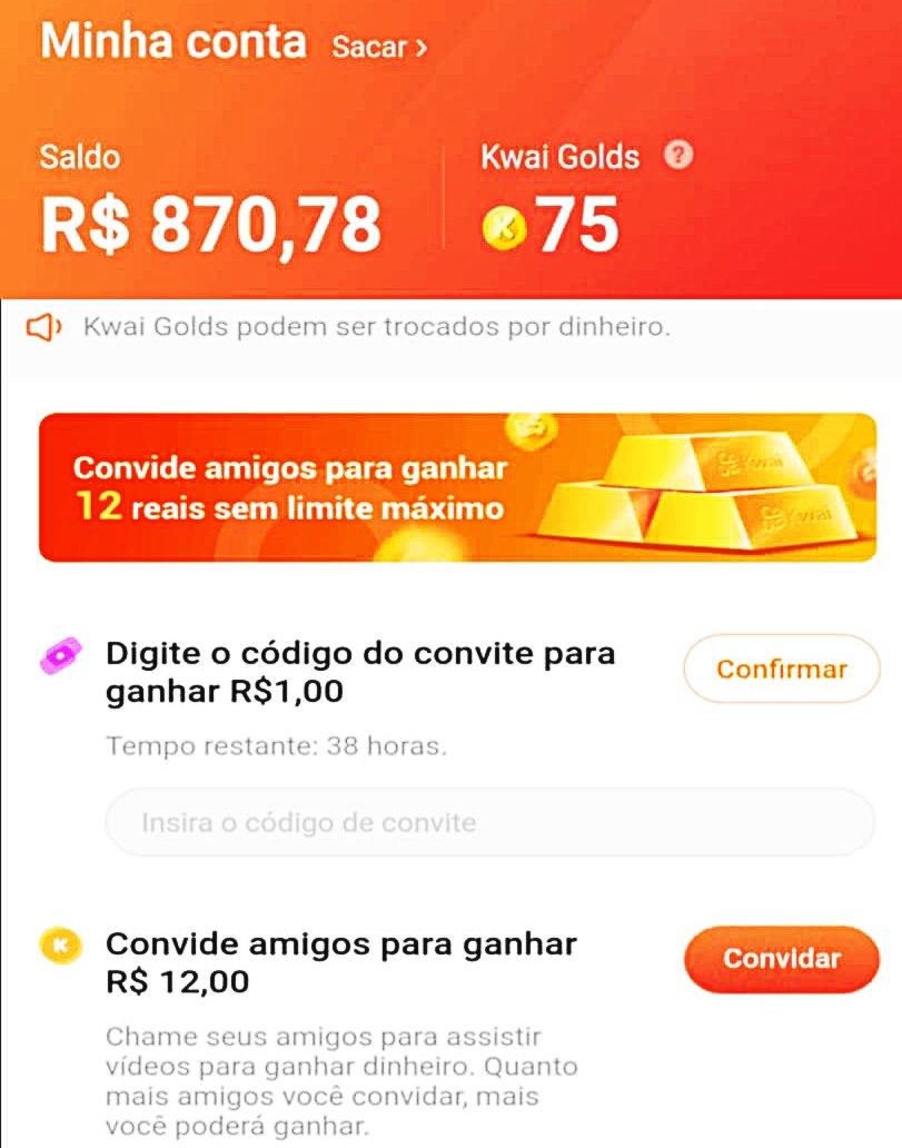 Siga as etapas para se cadastrar e receber até R$100. Baixe o Kwai agora!
2. Vincule meu código de convite para receber dinheiro imediatamente e continue ganhando dinheiro usando-o todos os dias!s.kwai.app/s/a7VdhlMs
