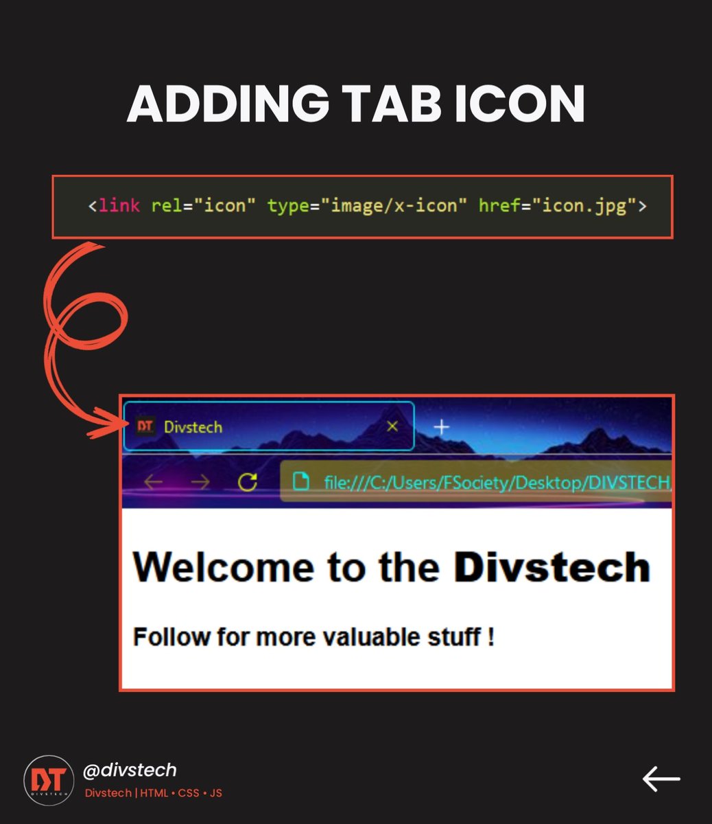 divs_tech's tweet image. Adding Tab Icon 🔥
#webdeveloper #webdevelopment