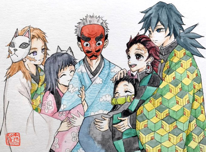 そらさんがTwitterに投稿した冨岡義勇(鬼滅の刃)のイラスト。