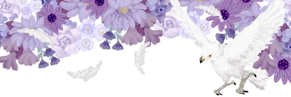no humans bird flower purple flower animal focus white background simple background  illustration images