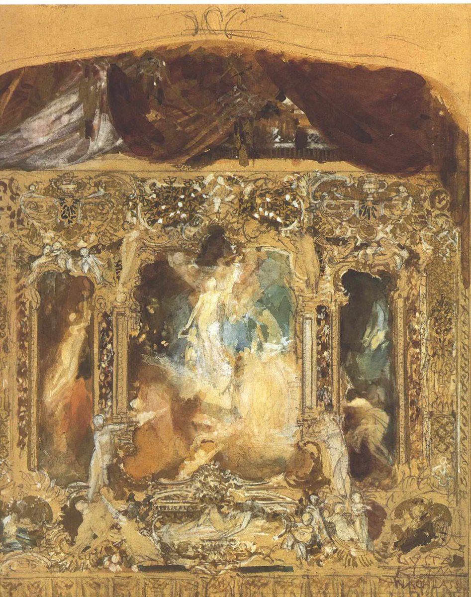 Design for a theater curtain, 1883 #gustavklimt #klimt