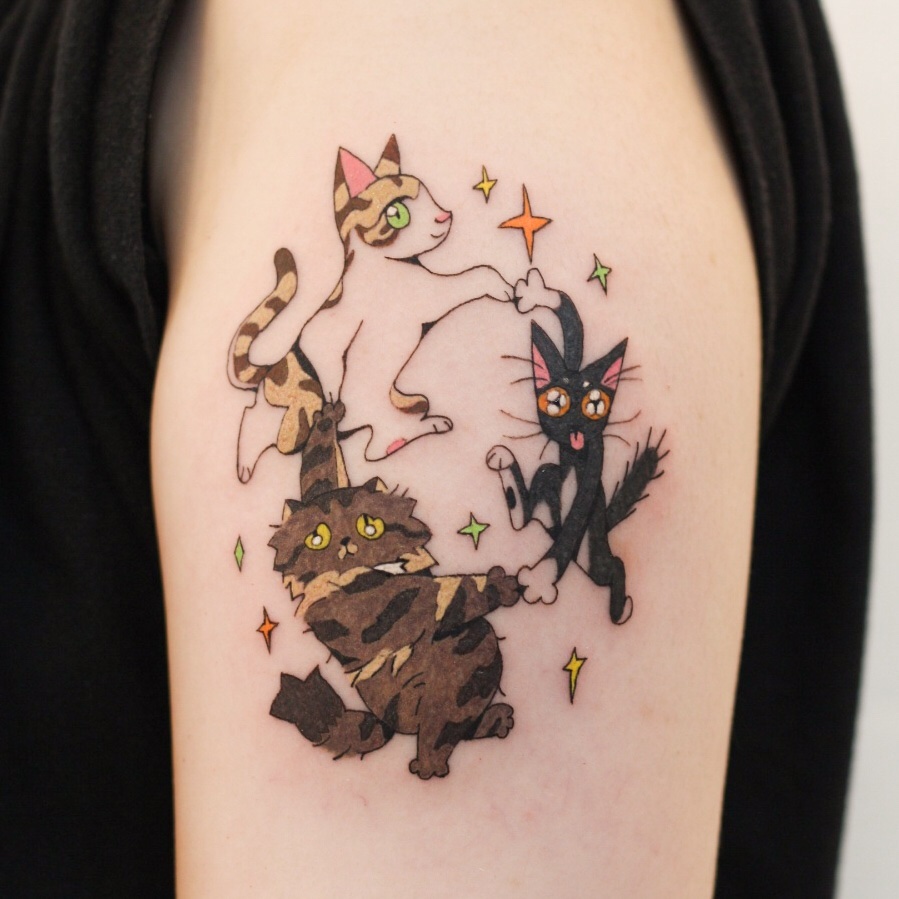 bigandchewy's tweet image. Custom for client of her three cats 🐈🐈‍⬛🐈 Had so much fun with this one!