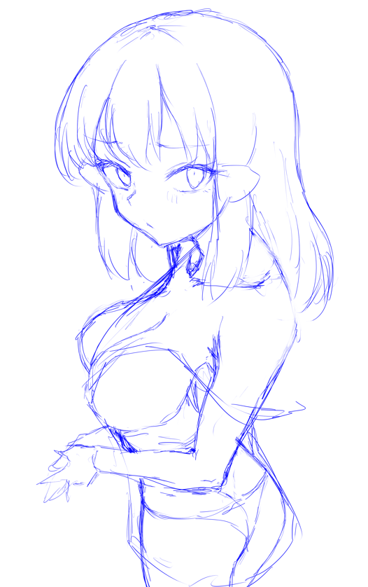 構図的にピンと来なくてボツにしたラフ、供養のコーナー 