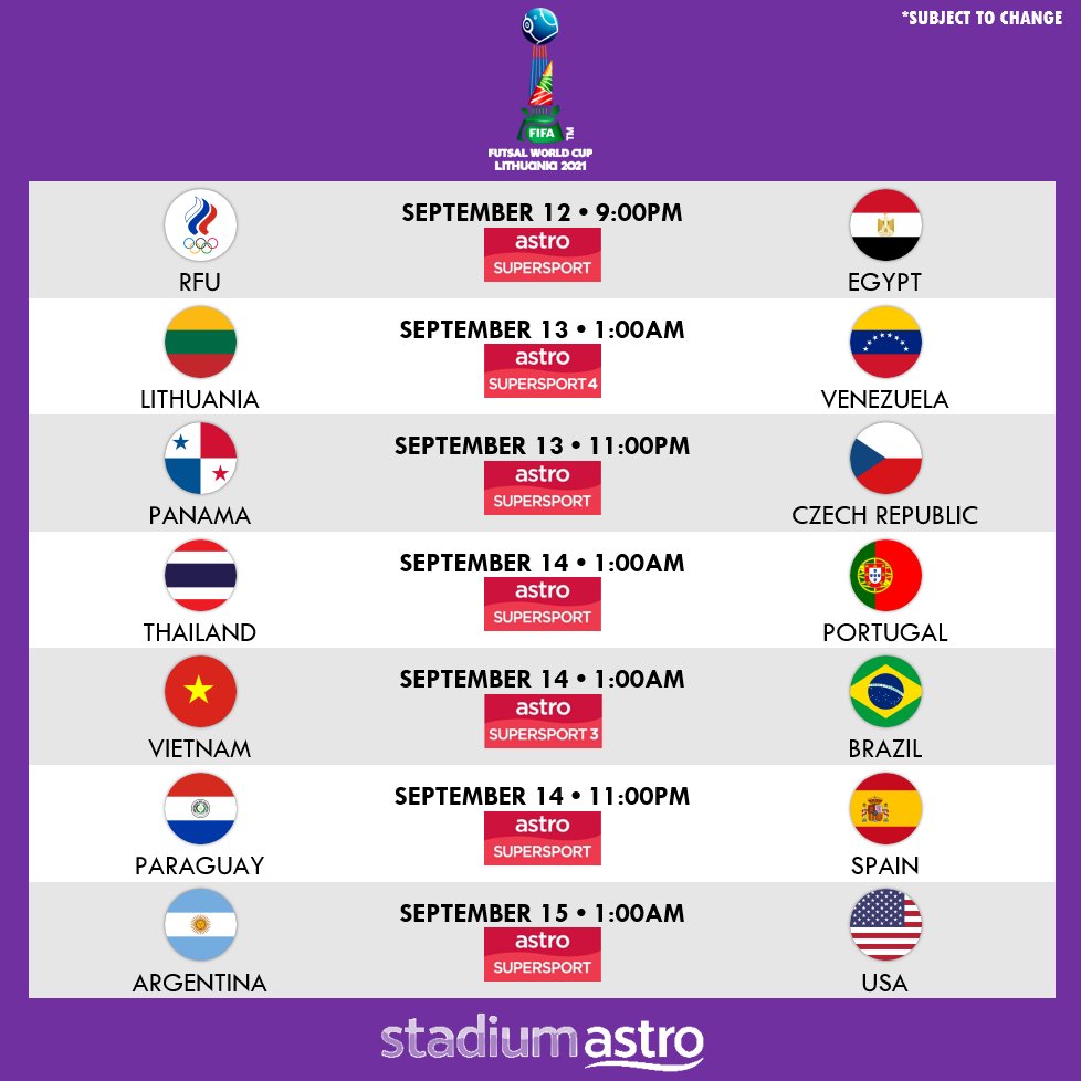 Fifa futsal world cup 2021 schedule