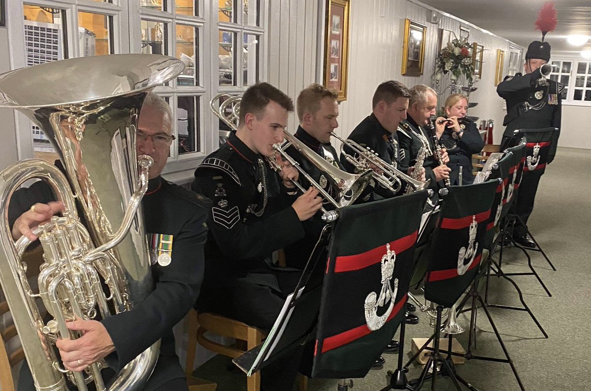 Last night the Band &amp; Bugles instructors’ ensemble had their first engagement for over 18 months! They entertained the Durham Light Infantry Veterans with a range of music as they celebrated their annual reunion🇬🇧 <a href="/DurhamInfantry/">Durham Light Infantry</a> #inspiretoachieve