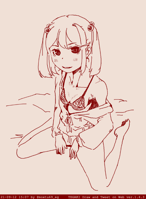 遅起き漣 #tegaki_dt 
