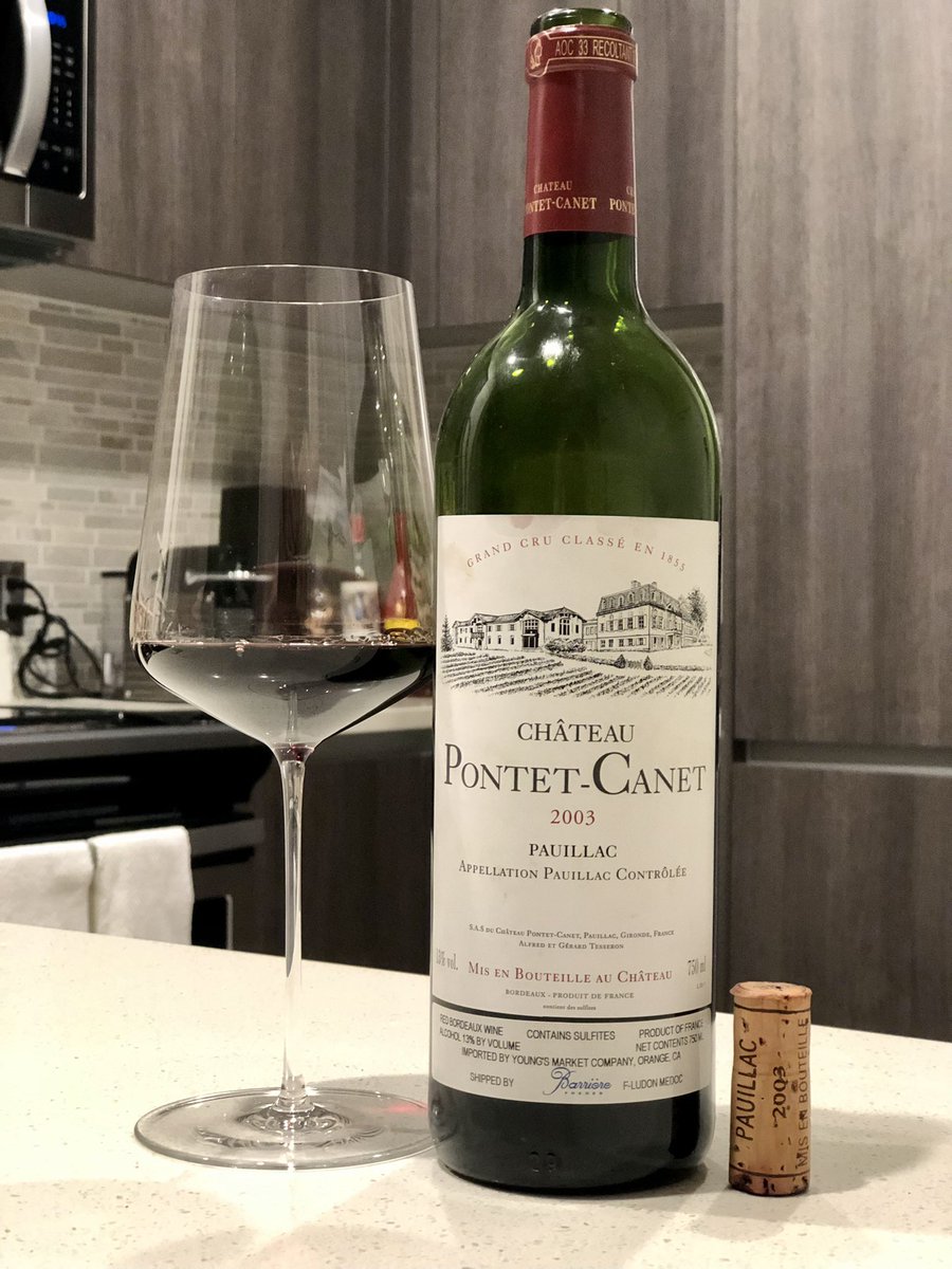 2003 Chateau Pontet-Canet 
#Bordeaux #WineLover #BDX #Wine 
Singing right now - leathery and minty 🤤  
#PontetCanet