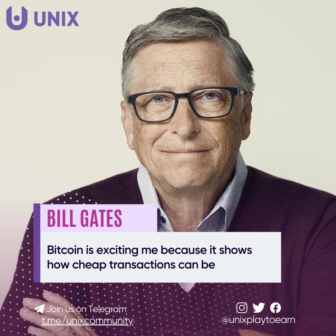 UNIX Corp (@unixcorpgg) on Twitter photo "Bitcoin is exciting me because it shows how cheap transactions can be" -Bill Gates
<a href="/AxieInfinity/">Axie Infinity</a> <a href="/GoGalaGames/">Gala Games</a> <a href="/TheSandboxGame/">The Sandbox</a> <a href="/play2earncrypto/">playtoearn.net</a> @PlayToEarnGames <a href="/BinemonNft/">Binemon NFT🦄 x DeFi2.0 🍏</a> <a href="/devikins_game/">Devikins</a>
#p2e #axieinfinity #Gamefi #nftgaming #nft #playtoearn #crypto #bitcoinquote #motivational "Bitcoin is exciting me because it shows how cheap transactions can be" -Bill Gates
<a href="/AxieInfinity/">Axie Infinity</a> <a href="/GoGalaGames/">Gala Games</a> <a href="/TheSandboxGame/">The Sandbox</a> <a href="/play2earncrypto/">playtoearn.net</a> @PlayToEarnGames <a href="/BinemonNft/">Binemon NFT🦄 x DeFi2.0 🍏</a> <a href="/devikins_game/">Devikins</a>
#p2e #axieinfinity #Gamefi #nftgaming #nft #playtoearn #crypto #bitcoinquote #motivational