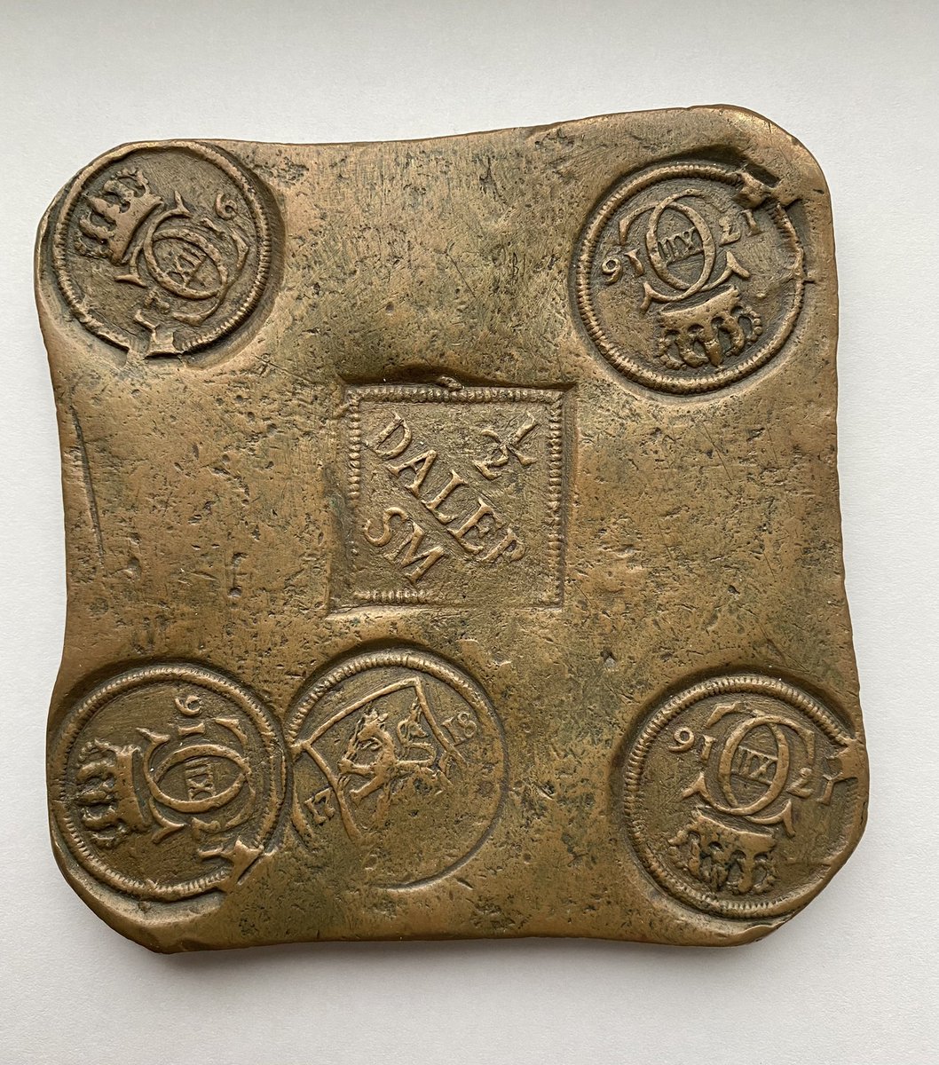 Trevligt plåtmynt vi just sålt, med kontramarkering.