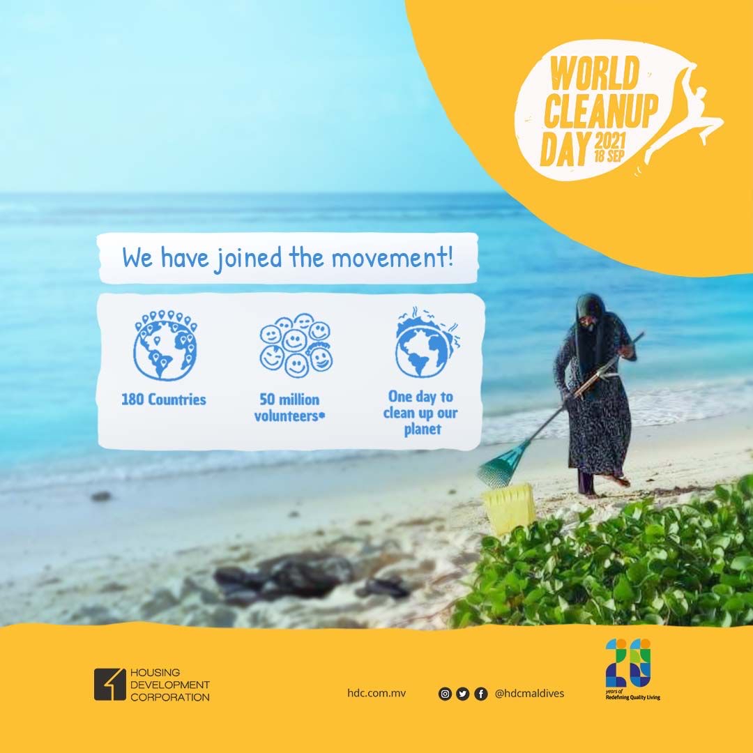 hdcmaldives's tweet photo. We are excited to announce that we have signed up for World Cleanup Day 2021 event in order to be part of this global movement! #WorldCleanupDay2021 #MyHulhumale #CleanHulhumale https://t.co/NsI9QUgrnU