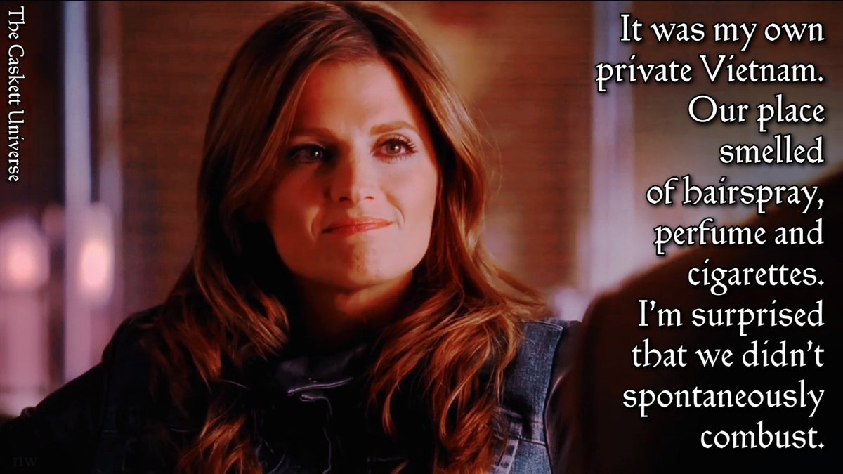 caskettuniverse's tweet photo. Life is like a Bomb. It may explode, but it also may not🤔😂 

#castle #katebeckett #stanakatic #detective #own #personal #vietnam #hairspray #perfume #cigarettes #surprise #spontaneous #combust #life #bomb #may #explode #season3 #episode23 #prettydead https://t.co/utNDjCr6P9