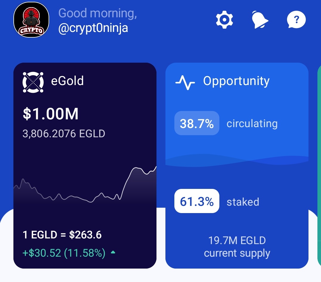 crypt0ninja's tweet photo. 🗣️ Mommy I made it 🙌🤸‍♂️ $EGLD https://t.co/nw1mclduRf