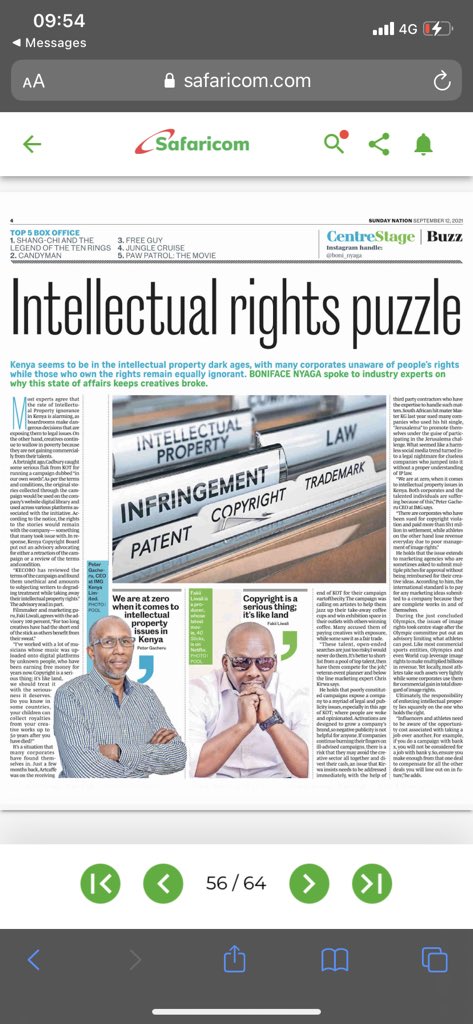 Mollage_'s tweet photo. Magazetini leo: 
•Mr. @Fakii has said “Copyright is a serious thing; it’s like land.”
•Why CBC is too demanding
•Kiburi times one hundred 💉

For 600bob airtime only, you get all newspaper publications for a month and unaamka ukisoma gazeti kama mimi. 

#HabariNdioHiyo https://t.co/2Z10QApKSy