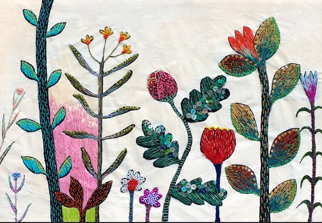 'The secret Garden' by Kimika Hara, contemporary hand embroiderer from Japan #WomensArt