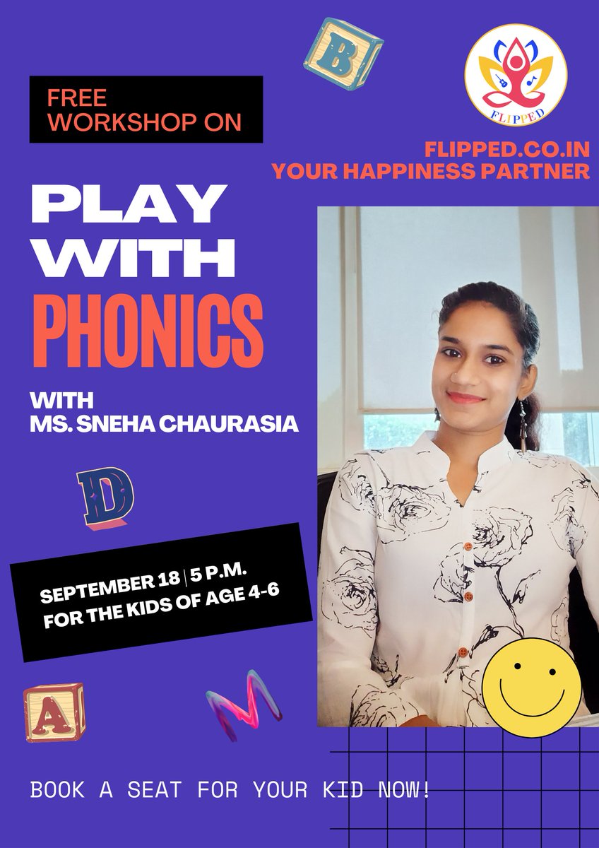 flipped321's tweet photo. Book A Seat Now!
https://t.co/MANLWFY6Fs

#free #workshop #english #phonics #kids #pronounciation https://t.co/jcp6q4VU6H