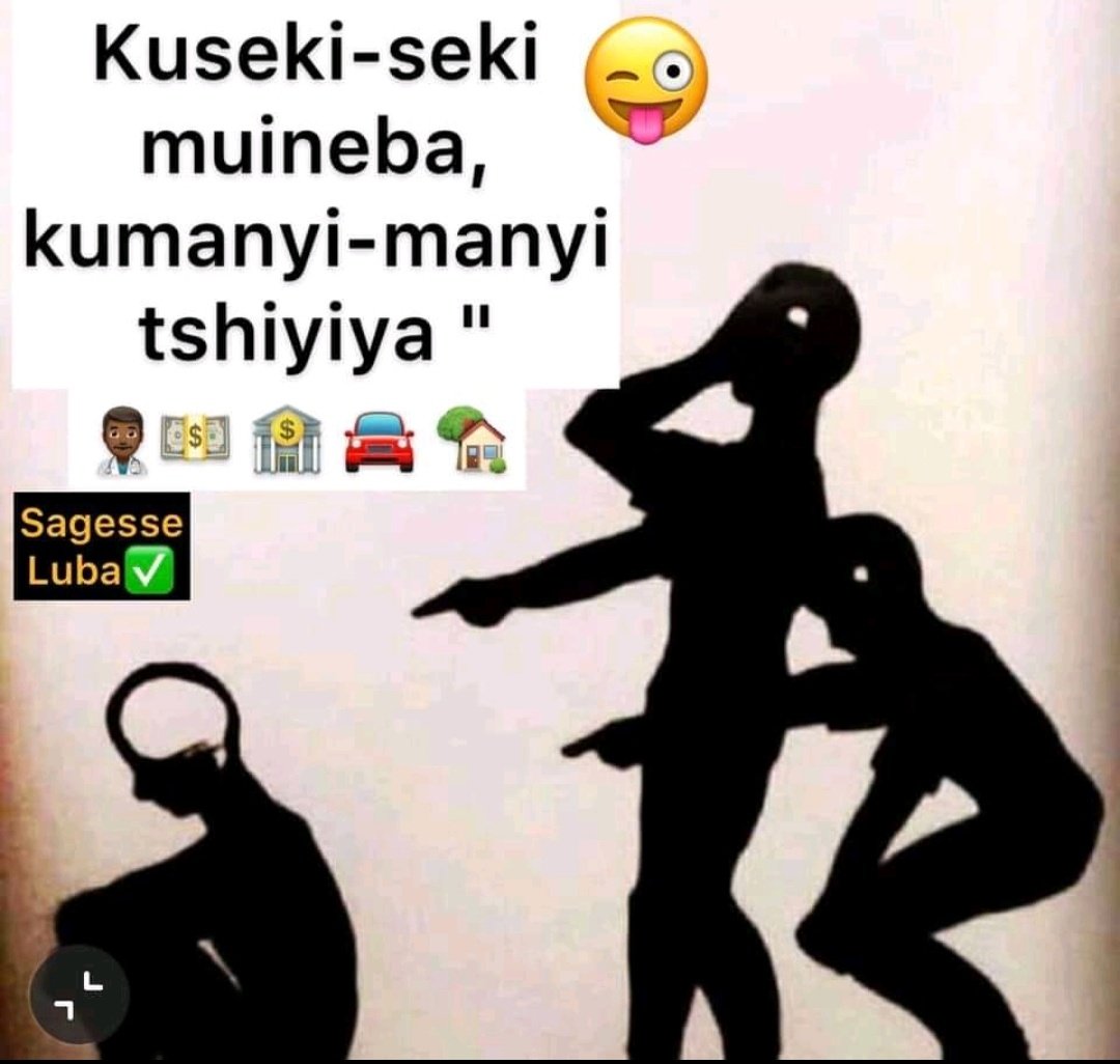 PeterTrsor1's tweet photo. #Sagesse_luba
Kuseki-seki muineba kumanyi-manyi tshiyiya

Ne te moque pas de ton prochain car tu ne sais pas ce qui t'arrivera
@LuboyaChadrack
@OlivierCimanga https://t.co/PJg9HZsURS