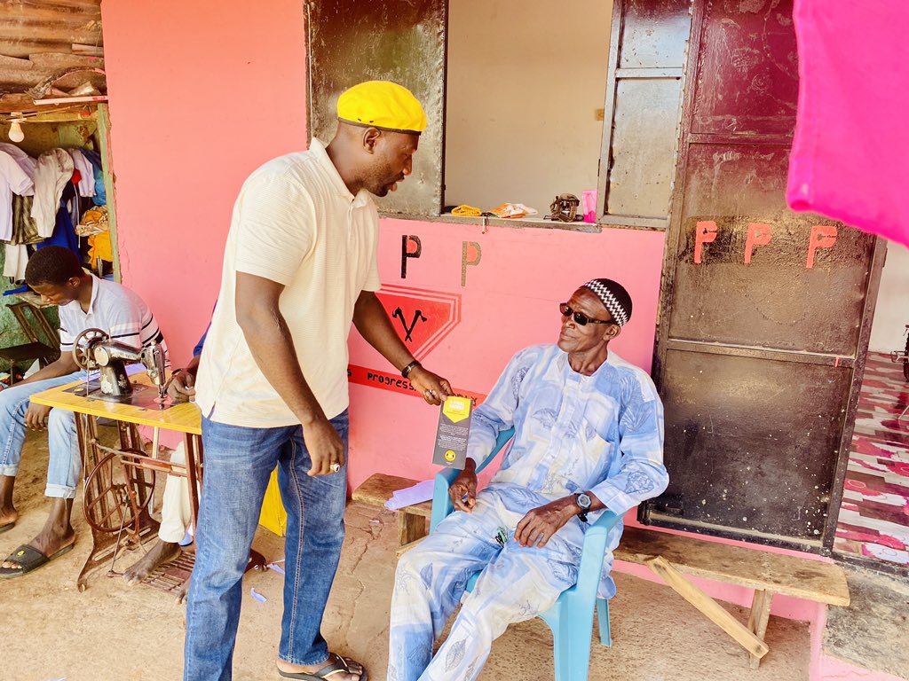 kemo_bojang's tweet photo. The message will reach everyone, Good morning from Soma. Handing our #UDP5pointAgenda to even our opponents. #VoteUDP https://t.co/Miq6aobb34