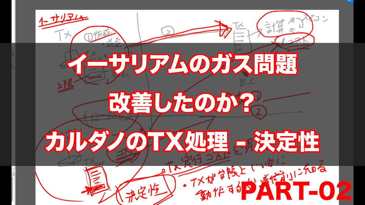 necotaSensei's tweet image. お〜い、みんな〜

イーサリアムのガス問題と、カルダノのトランザクション処理の決定性の解説動画第２弾、出来たどー！

ちょっとつたない説明だけど💦
興味ある人は見てね！
（詳しい方、訂正あればよろしくです🙇‍♂️）

▼動画はこちら
youtu.be/NJxDjjzoQn0

#カルダノ #イーサリアム #ガス問題