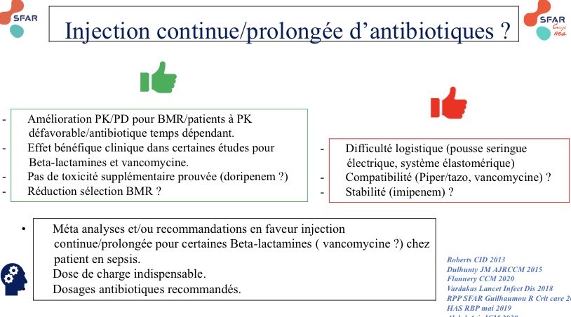 SFAR_ORG's tweet photo. Pour terminer la semaine, le #comiterea vous propose une diapo récapitulative sur l’usage des ATB en perfusion prolongée en réanimation. Plus d’informations au congrès de la @SFAR_ORG #ATB #PK/PD https://t.co/BgHQjmiJhZ