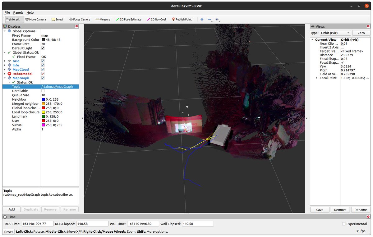 alessiomorale's tweet image. Getting closer to have #rtabmap working on Slammer with a little GPU help from @NVIDIAEmbedded Jetson Nano @rosorg @OpenRoboticsOrg @introlab @IntelRealSense @pizzarobotics