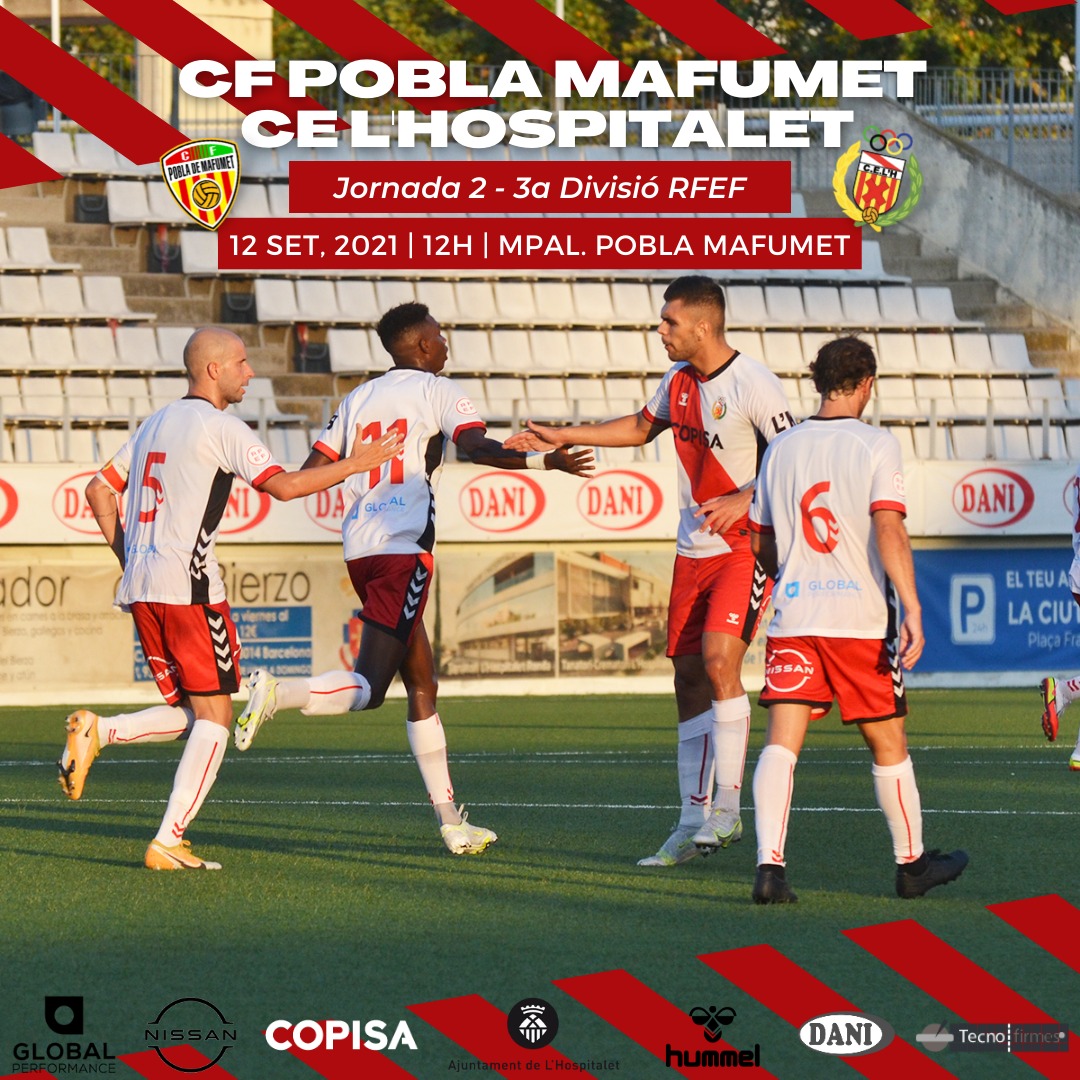[DIA DE PARTIT]

🏆 #3aRFEF | 2a Ja
🕧 12 h
⚽️ <a href="/CFPoblaMafumet/">CF POBLA DE MAFUMET</a> - <a href="/CELHospitalet/">CE L'Hospitalet</a> 
🏟 Municipal de la Pobla
📻 <a href="/HospiRadio/">HospiRadio</a> 
🤳 Twitter <a href="/CELHospitalet/">CE L'Hospitalet</a>

#SomhiHospi #PosatlaFranja♦️