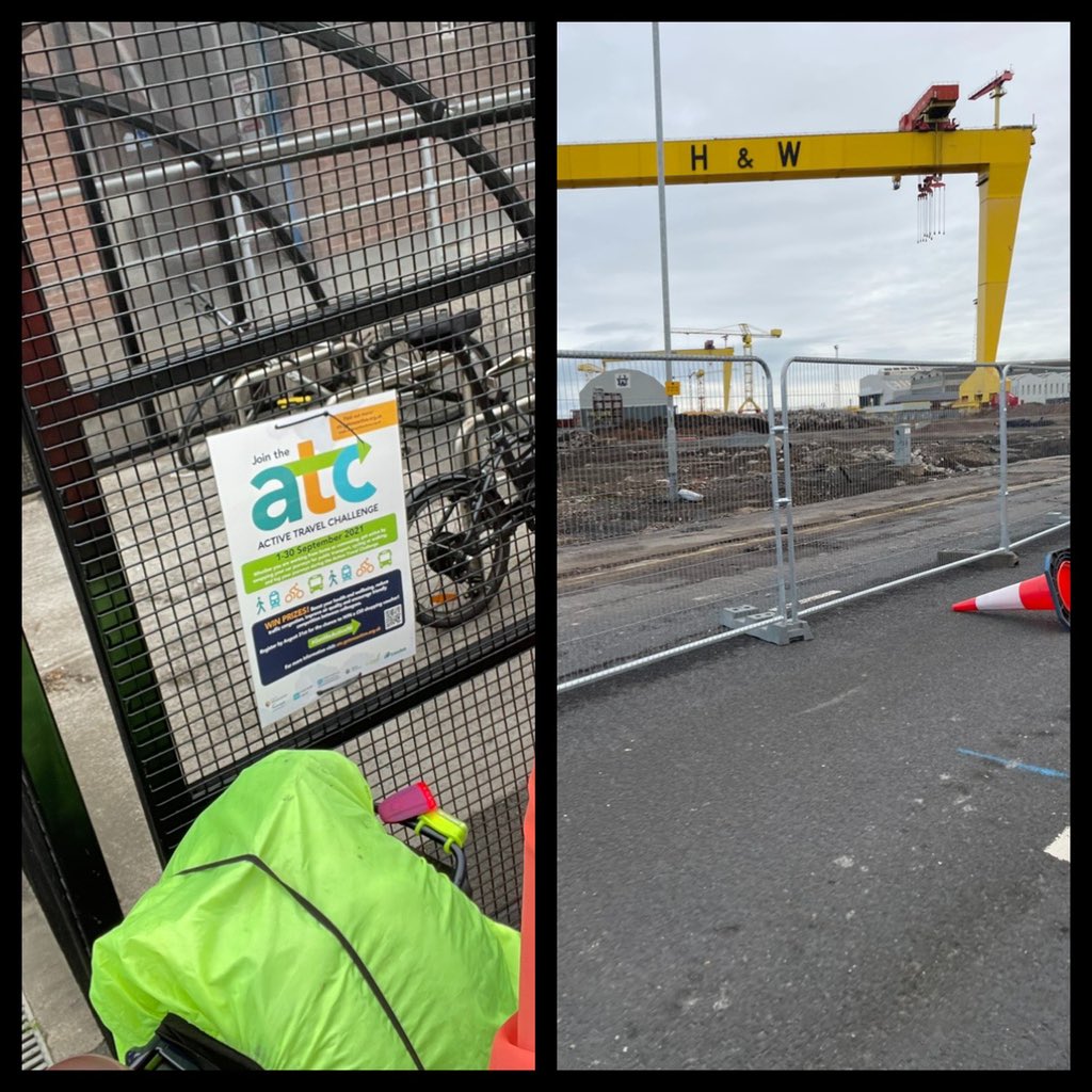 Refreshingly quiet and scenic cycle home after night duty this morning. Think the cones were partying at the concerts last night too 😂#activetravelchallenge @deptinfra @Translink_NI @BelfastTrust @SustransNI @belfastcc