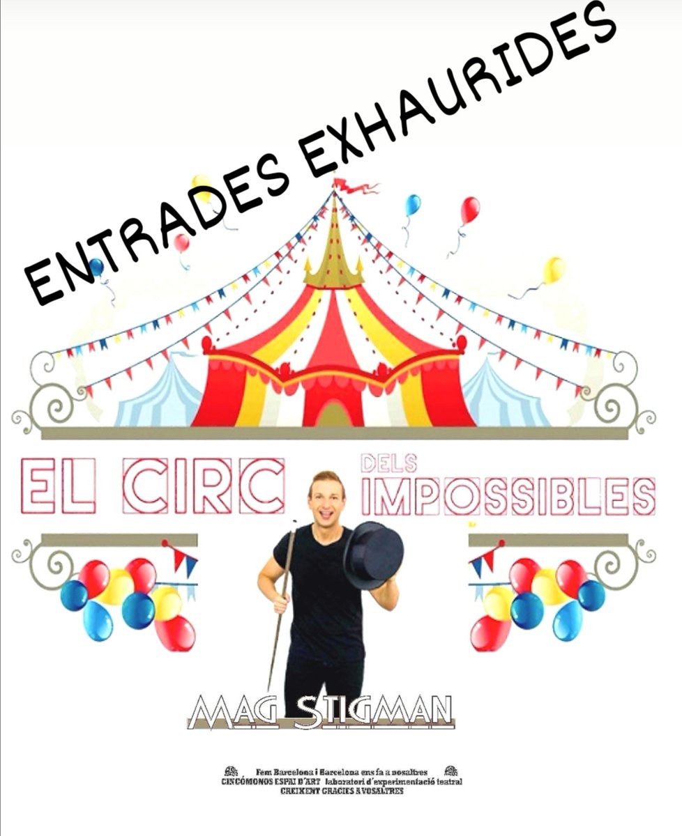 espai_art's tweet photo. 🤪AVUI DIUMENGE  12 HORES‼
"El circ dels impossibles"
el MAG STIGMN (Ignasi Stigman) 😍 presenta una FESTA ESCÈNICA amb MÀGIA, MALABARS, COREOGRAFIES i sobretot
MOLT BON ROTLLO.

🌐 https://t.co/KcJYJx6veC
Una abraçada de 😎 @JorgeSalinas, que et desitja molta sort

💖 https://t.co/gzx4zN6xyE