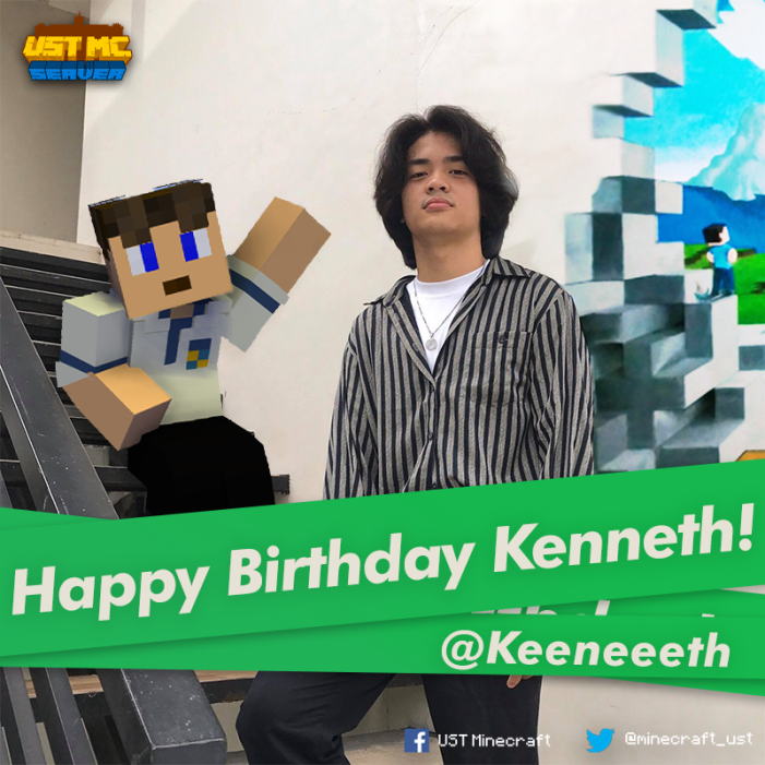 minecraft_ust's tweet photo. Let's greet our trusty Server Helper, John Kenneth Arsenio, 𝘼 𝙒𝙊𝙉𝘿𝙀𝙍𝙁𝙐𝙇 𝘼𝙉𝘿 𝙃𝘼𝙋𝙋𝙔 𝘽𝙄𝙍𝙏𝙃𝘿𝘼𝙔! Your USTMC Ate's and Kuya's are always here for you and enjoy your special day! 🎵💛 https://t.co/6wQ4NtiIfp