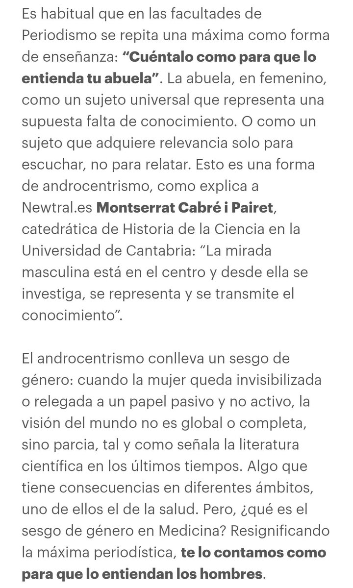 He escrito este reportaje sobre el sesgo de género en Medicina y su diseño androcéntrico para dar contexto a todo el tema de los posibles vínculos entre vacuna covid y menstruación

Empiezo el texto quitándome una espinita
newtral.es/sesgo-de-gener…