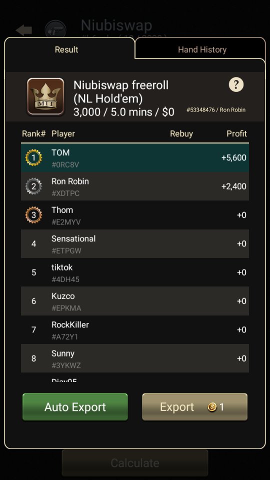 CONGRATS to Tom for winning NIU freeroll poker tournament