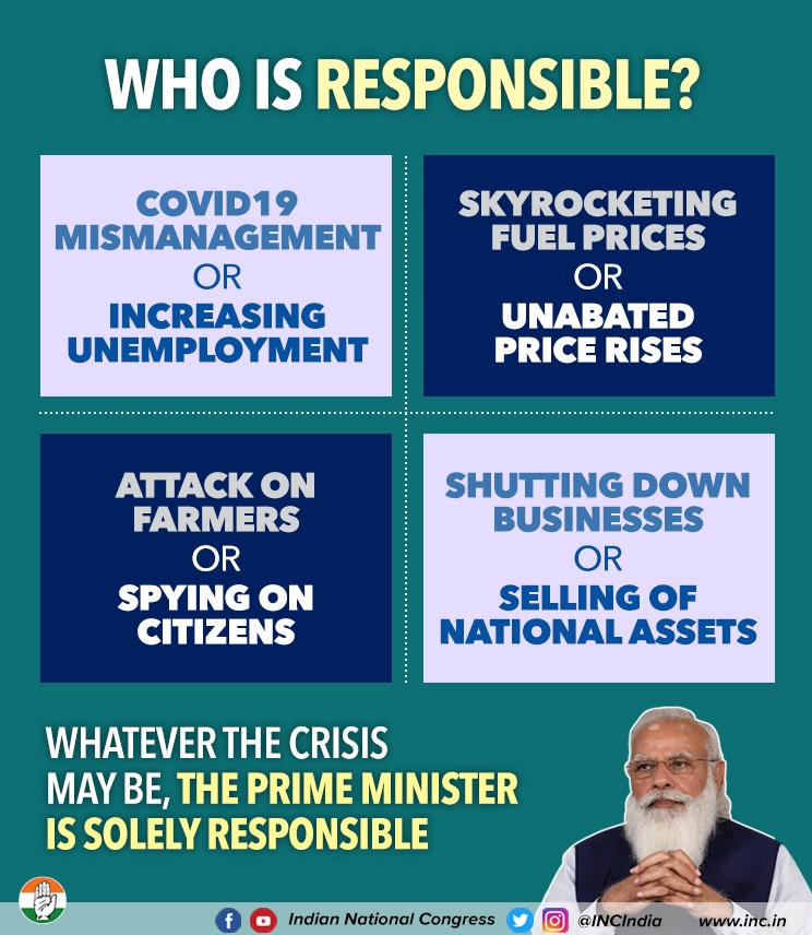 Every Indian can see through
PM Modi's favourite mantra:
Credit aane do,
Blame jaane do!

#CM_नहीं_PM_बदलो