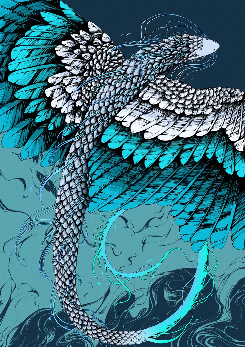 blue theme no humans aqua theme solo wings dragon blue background  illustration images