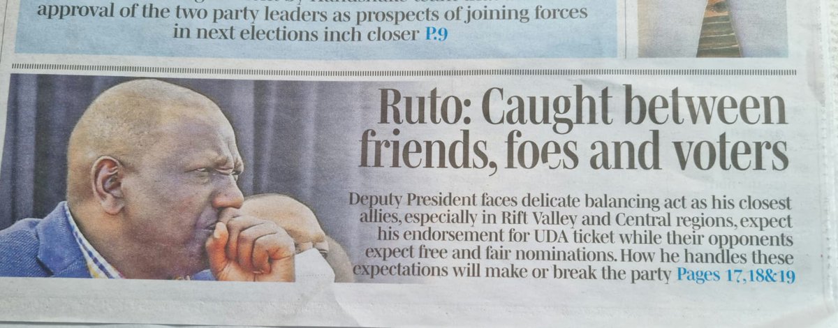 Methinks!!! .. Every political party in Kenya is facing this dilemma.. it's not a preserve of any single party...