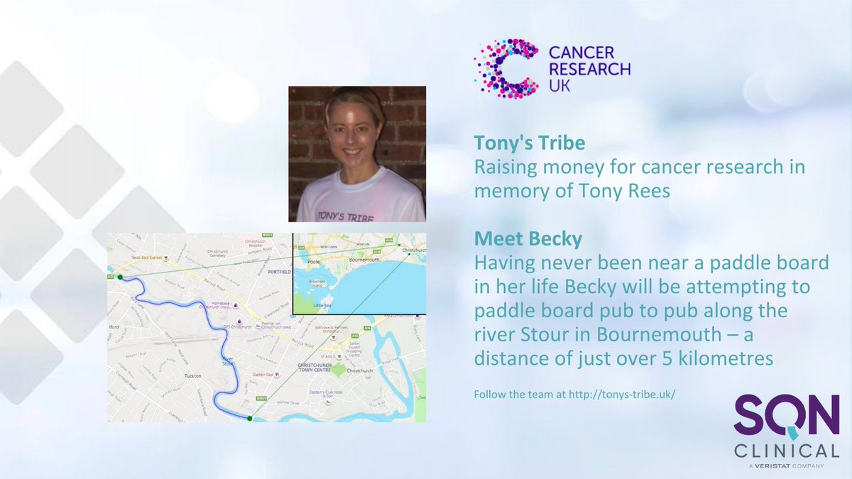 Toni´s Tribe is Back!
Becky will be attempting to paddleboard pub to pub along the river Stour in Bournemouth – a distance of just over 5 kilometers. 
Stay dry Becky!
Follow the team at bit.ly/3ldDXFQ
bit.ly/3hiWuiP