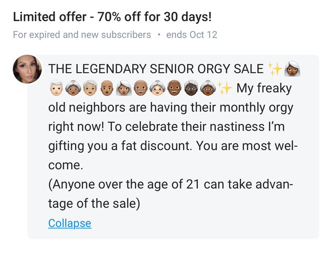 Those old fucks are at it again. Lucky you! https://t.co/4GXdwKN8GV https://t.co/q8Bz7BShbp<a href="/tag/mytwitteranniversary"class="tags"><span>#mytwitteranniversary</span></a>